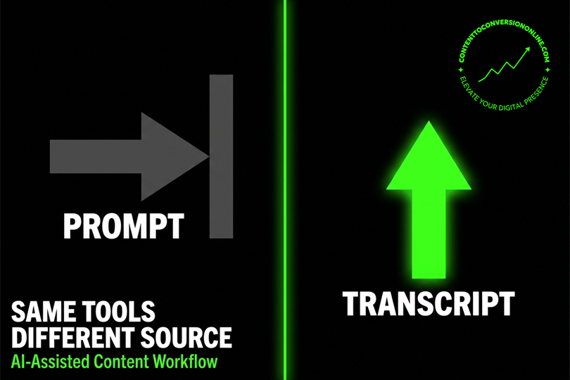 AI content creation for founders: prompt input versus recorded transcript input